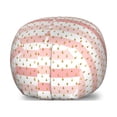 thumbnail image 1 of Rain Storage Toy Bag Chair, Pink and White Horizontal Crooked Stripes and Grape Inspired Drops, Stuffed Animal Organizer Washable Bag, Large Size, Pink White and Amber, by Ambesonne, 1 of 3