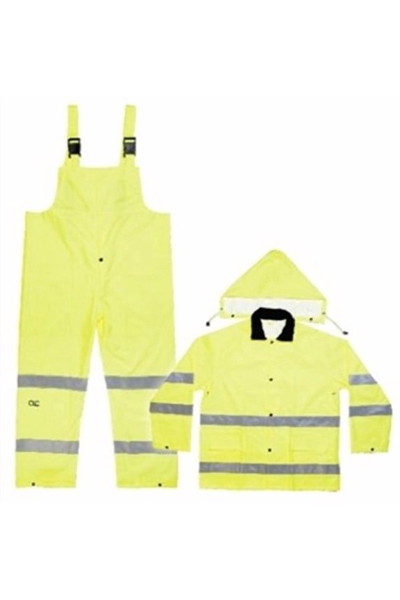 Rain Suit,3pc Hi-Viz Y-Cls3 3x