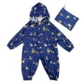 thumbnail image 1 of Rain Suit Kids Kids Toddler Waterproof Rain Suit Fashion Prints Lightweight Hooded One Piece Rain Suit Outdoor Rainwear Blue 2 Years-3 Years, 1 of 6