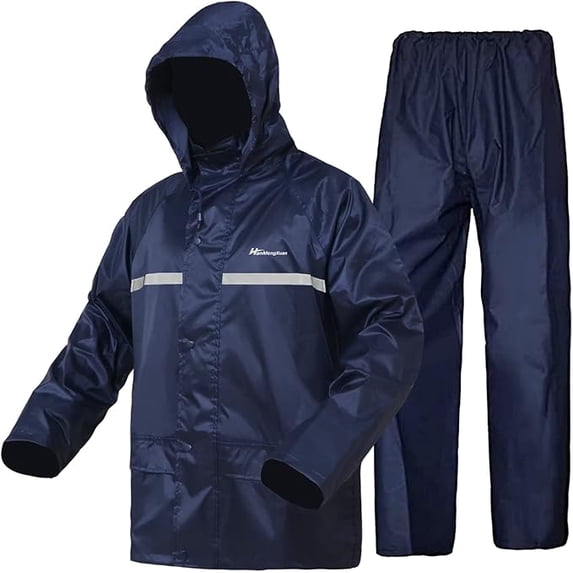 Rain Suit, Safety Rain Jacket,Waterproof Lightweight Reflective High Visibility Rain Coats Rainwear Rain Gear(Blue S)