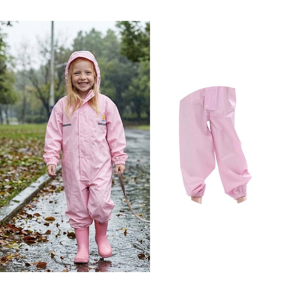 Rain Suit Tween Girls 1 Piece Hooded Overalls for Boys Waterproof Tween Rain Jackets Tween Raincoat 12-13 Years