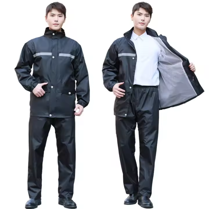 Rain Suit for Electric Bike and Motorcycle with Reflectors, Full Protection Waterproof Cycling Gear for Travel XL