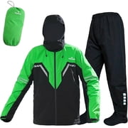 Rain Suit for Men,2 Piece Breathable Waterproof Packable Rain Gear,Lightweight Rain Jacket Pants Rainwear Suit Hiking CyclingGreen,Medium