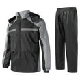 thumbnail image 1 of Rain Suits For Men Waterproof High Visibility Breathable Reflective Work Rain Jacket Pants for All-Sport Farm Fishing Motorcycle,Grey,XL, 1 of 5