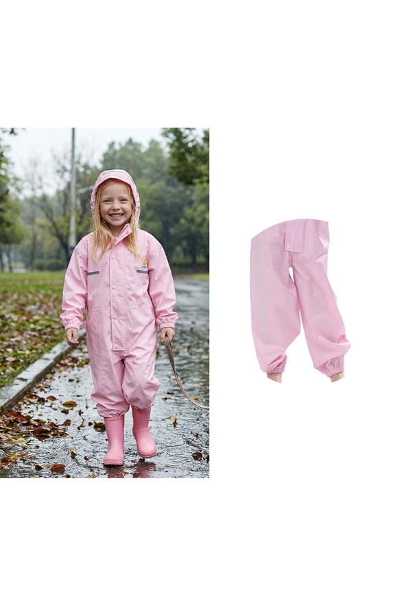 Rain Suits for Kids Boys 1 Piece Hooded Boys Overalls Lightweight Waterproof Rain Jacket Kids Raincoat 8-9 Years