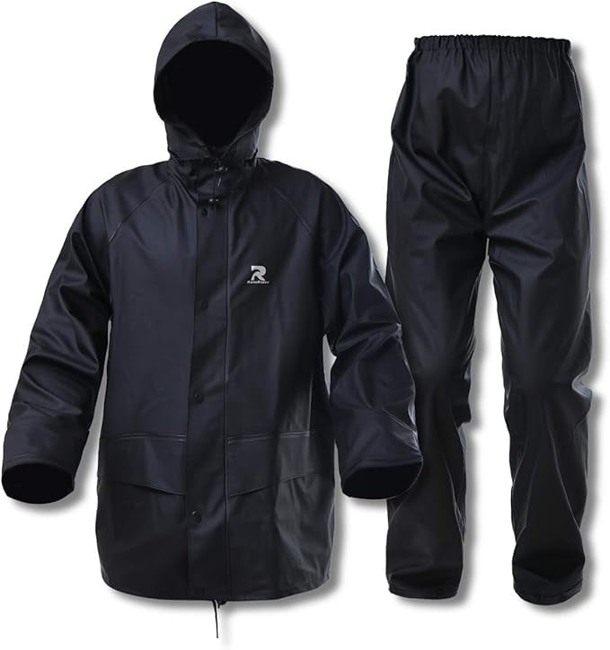 Rain Suits for Men Waterproof Heavy Duty Foul Weather Gear Trench
