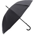 thumbnail image 1 of Rain Sun UV Protection Umbrella Large Full Size 42 Inches Canopy Coverage Windproof Auto Open J- Shape Stick Black w Sliver, 1 of 6