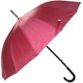 thumbnail image 1 of Rain Sun UV Protection Umbrella Large Full Size 42 Inches Canopy Coverage Windproof Auto Open J- Shape Stick Burgundy, 1 of 5