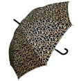 thumbnail image 1 of Rain Sun UV Protection Umbrella Large Full Size 42 Inches Canopy Coverage Windproof Auto Open J- Shape Stick Leopard Print, 1 of 6