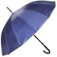 thumbnail image 1 of Rain Sun UV Protection Umbrella Large Full Size 42 Inches Canopy Coverage Windproof Auto Open J- Shape Stick Navy Blue, 1 of 5