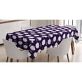 thumbnail image 1 of Rain Tablecloth, Cumulus Style Puffy Clouds Participating White Droplets Repeating Pattern, Rectangle Satin Table Cover for Dining Room and Kitchen, 60" X 84", Dark Purple and White, by Ambesonne, 1 of 2
