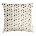 thumbnail image 1 of Rain Throw Pillow Cushion Cover, Scattering Dashed Line Inspired Droplets and Upside Down Aligned Umbrellas, Decorative Square Accent Pillow Case, 20 X 20 Inches, Black Grey and Beige, by Ambesonne, 1 of 2