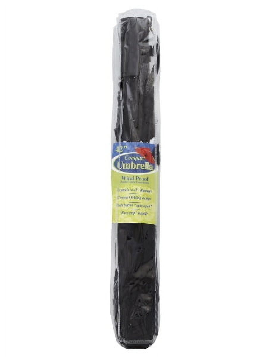 Rain Umbrella 42" Black White Hibiscus