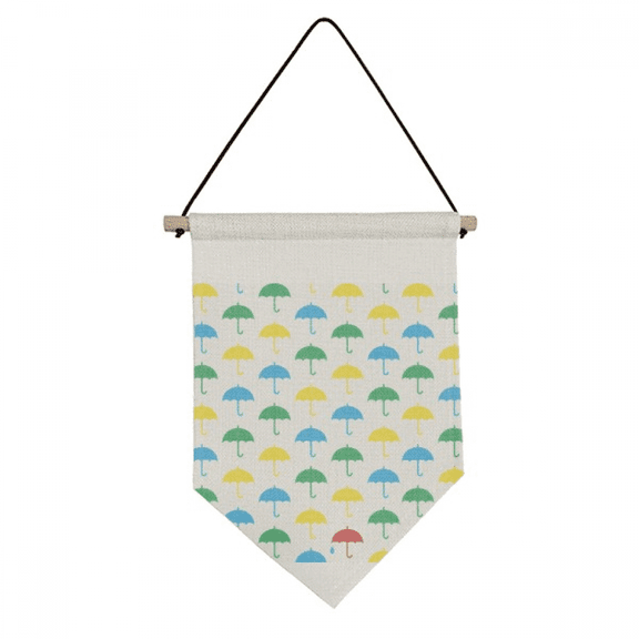 Rain Umbrella Weather Cloud Canvas Flag Hanging Wall Art Decor Banner