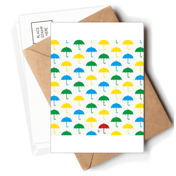 Rain Umbrella Weather Cloud Postcards Envelopes Blank Note Cards Mailing