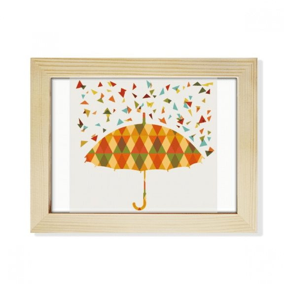 Rain Umbrella Weather Drip Pattern Desktop Photo Frame Picture Art Decoration Painting 6x8 inch