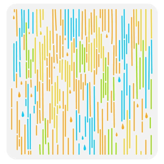 Rain Wall Stencil 11.8x11.8 inch Rain Pattern Stencils Template Plastic Vertical Line Rain Drops Pattern Stencil Large Reusable Modern