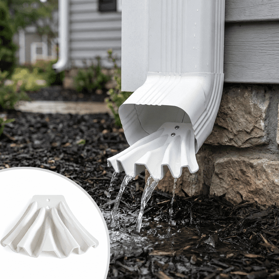 Rain Water Diverter Downspout, Roof Gutter Splash Guard with Side Outlets, Downspout Rainwater Dispersion Block for Ground Protection