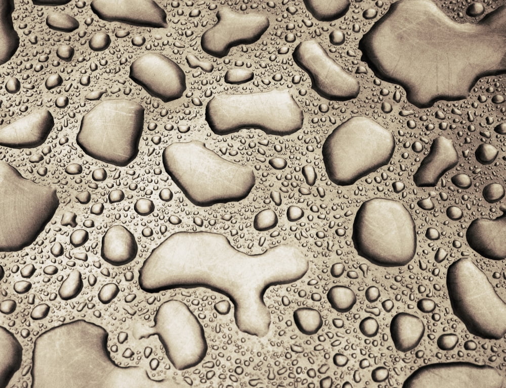 Rain Water On Metal Sheet Canvas Art - Ken Welsh Design Pics (17 x 13)