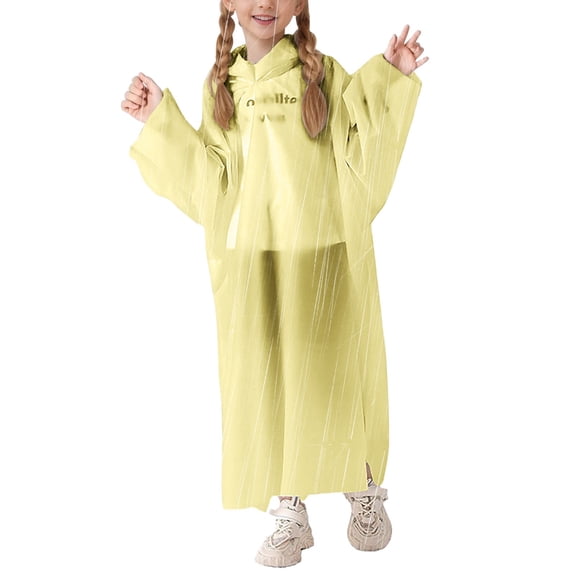 Rain Wear Kids Disposable Raincoat Lightweight Full Body Poncho Portable Backpack Rainwear Easy Clean All Season Use Yellow