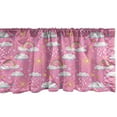 thumbnail image 1 of Rain Window Valance Pack of 2, Doodle Style Pattern with Rainbows Shower Rainy Clouds Rainbow and Colorful Stars, Rod Pocket Curtain Valances for Kitchen Bedroom, 54" X 12", Multicolor, by Ambesonne, 1 of 4
