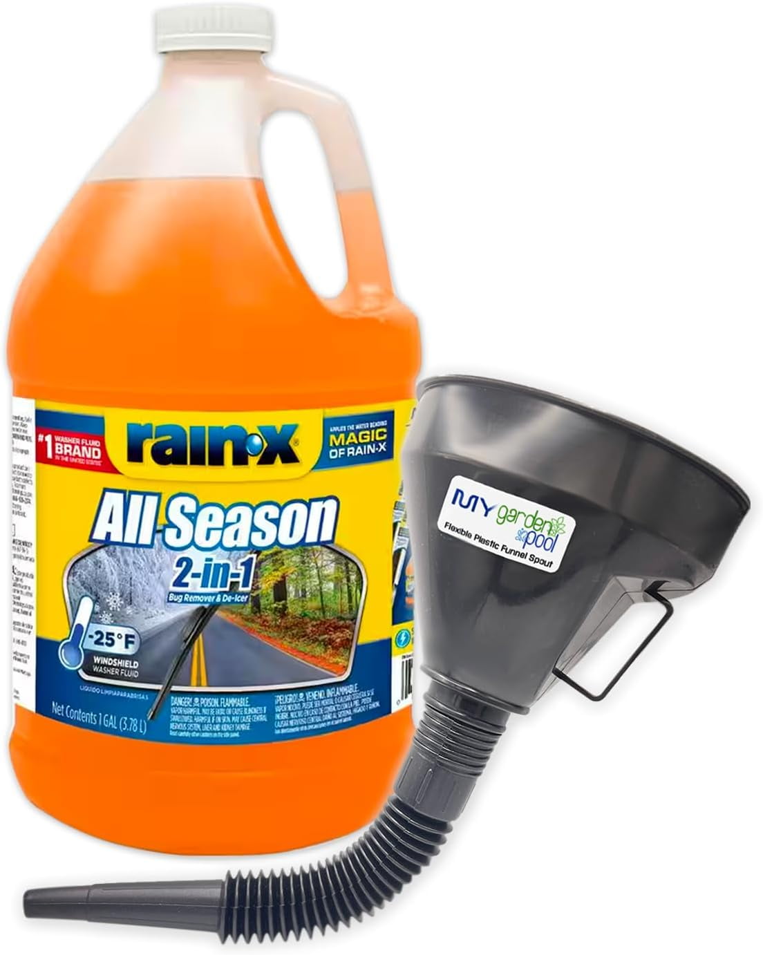 RainX 2in1 All Season Washer Fluid 1 Gallon Ultimate Visibility, Protection with My Garden