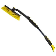 Rain-X 50" Extendable Crossover Snow Broom and Ice Scraper for Cars, Trucks, and RVs, Black and Yellow, 1 Pack, 1220141051X