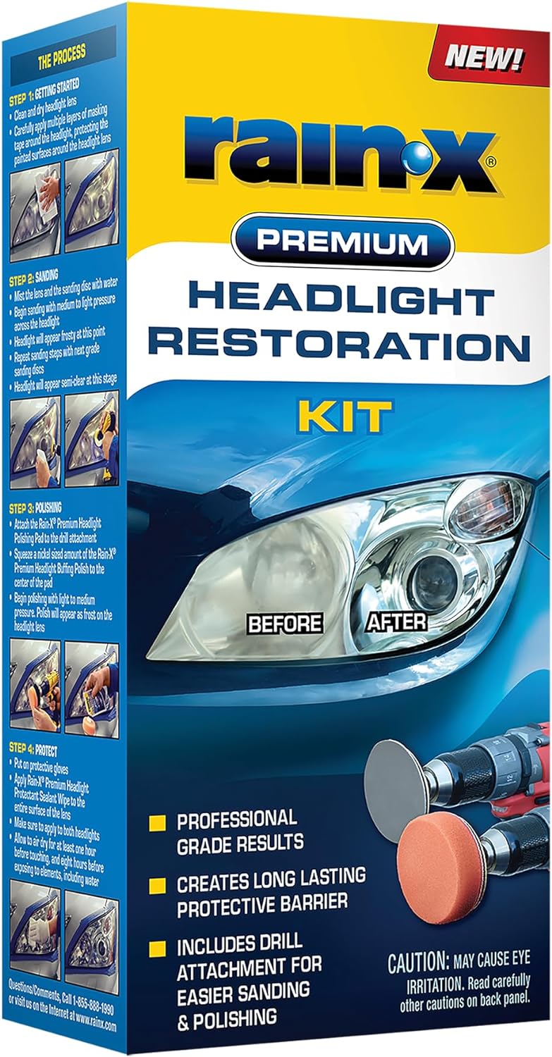 RainX 610153 Headlight Restoration Kit Car Light Lens Cleaner