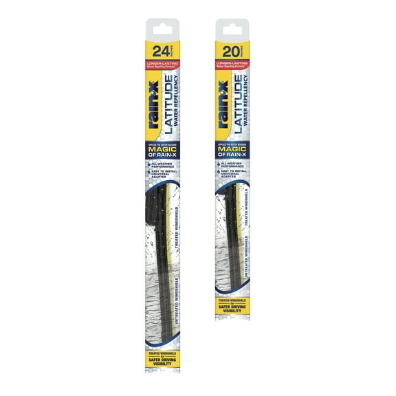Rain-X 810162 Latitude Water Repellency Wiper Blade, (24", 20") Fits 2007-2011 Toyota Camry, 2010-2023 Toyota 4Runner, 2020-2022 Ford Escape and Many More - Combo Pack