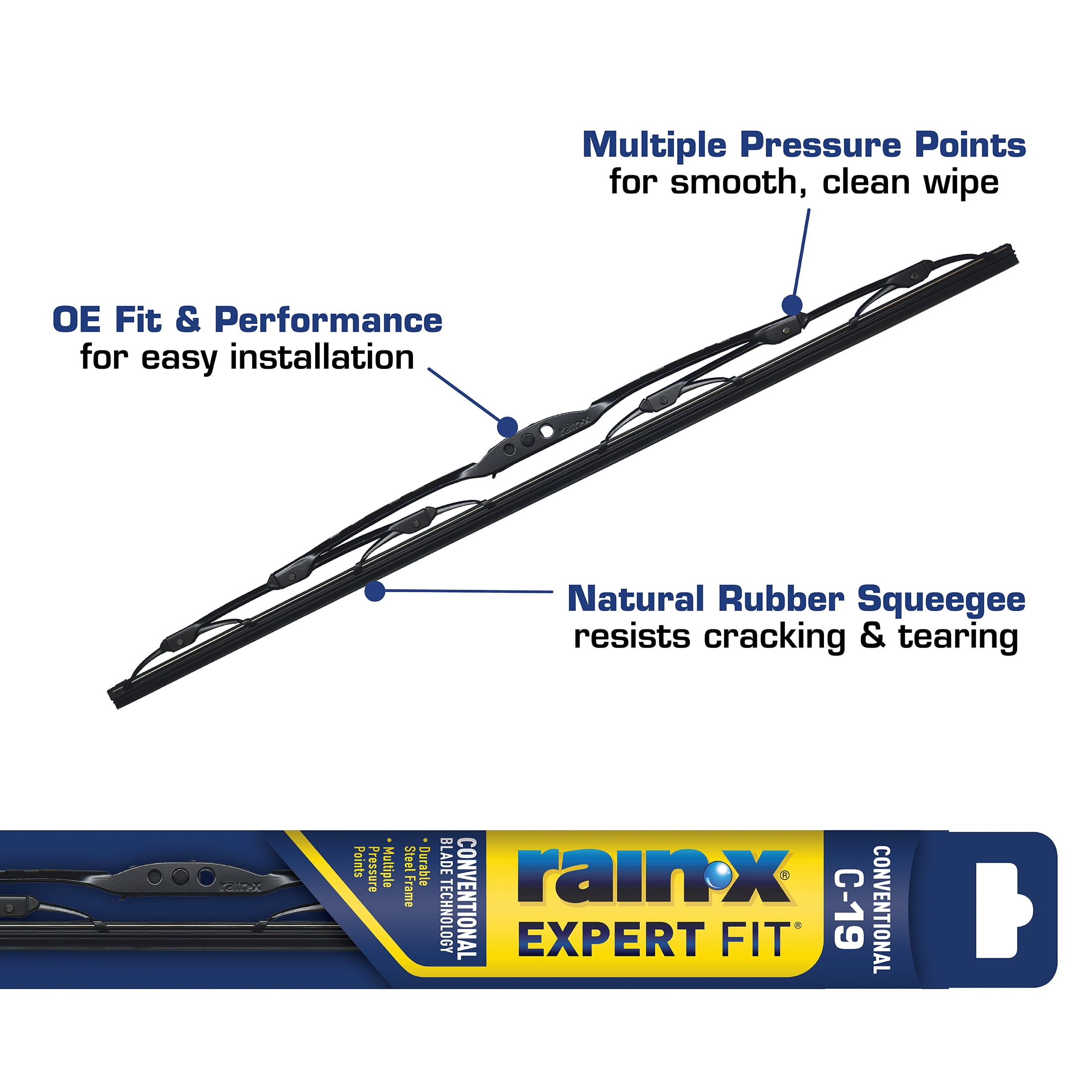 Rain-X Expert Fit Conventional Windshield Wiper Blade C-19 - 860019