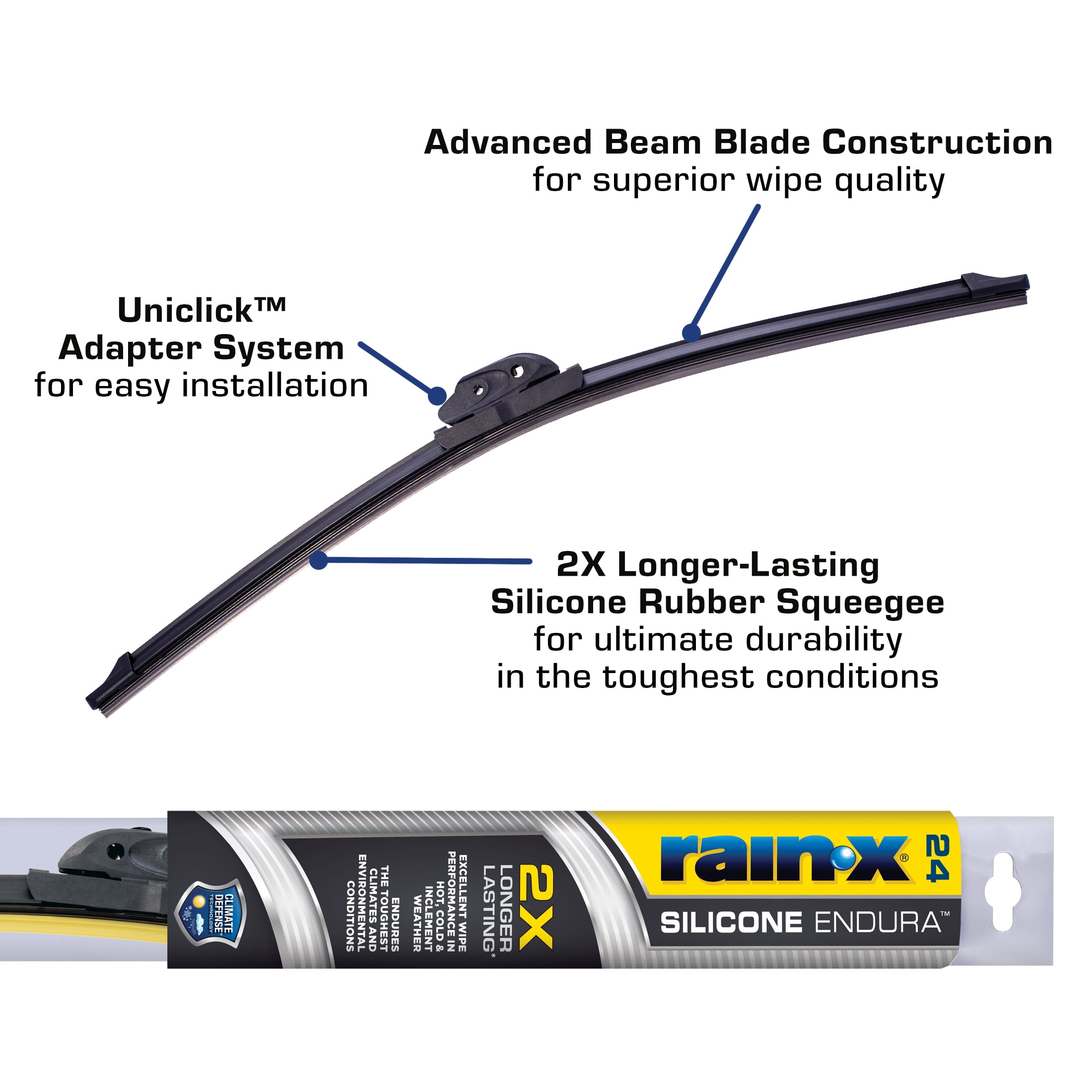 Rain-X® SET-R49850021 Front, Driver and Passenger Side and Rear Latitude Water  Repellency 2-n-1 Series and Rearview Series Wiper Blades, Driver Side - 24  in.; Passenger Side - 18 in.; Rear - 11 in.