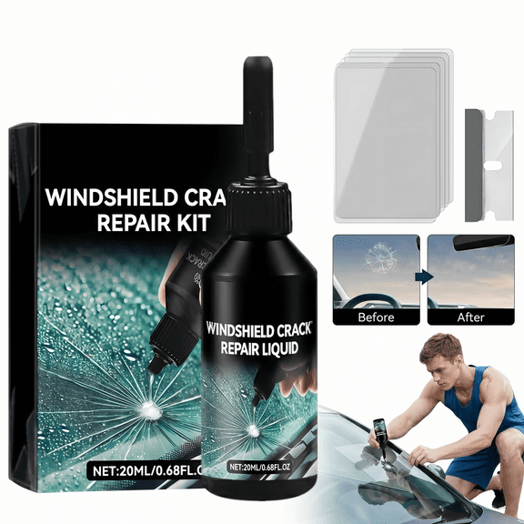 Rain-X Windshield Repair Kit, Fast Fix Car Auto Glass Crack Rock Chip Repair Tool Kit for Windshield Chips Cracks, Window Glass Repair Kit for Trucks SUVs(1)
