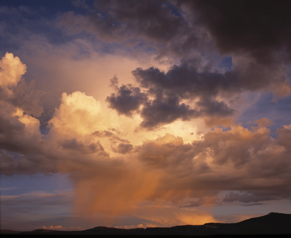 Rain and storm clouds over Colorado on a Summers evening Canvas Art - Panoramic Images (29 x 36)