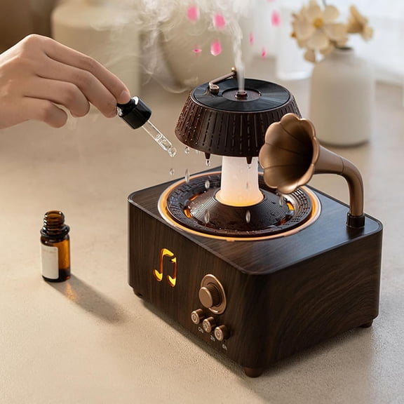 Rain humidifier with 360 rotating raindrops and 7 LED light essential oils | Aromatherapy diffuser 250ml, equipped with 360 rotating water droplets, timer, automatic shutdown. (M)