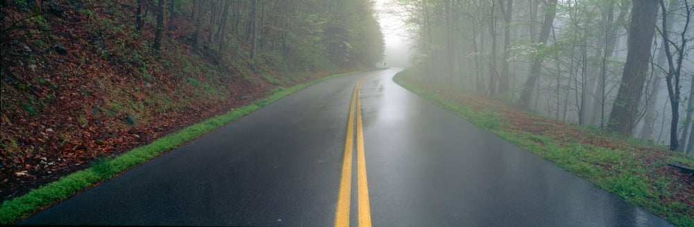 Rain on Foothill Parkway Great Smokey National Park Tennessee Canvas Art - Panoramic Images (27 x 9)