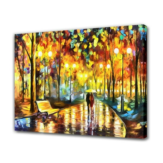 Rain's Rustle In The Park Canvas Poster Bedroom Decor Sports Landscape Office Room Decor Gift,Frame-style,12x18inch(30x45cm)