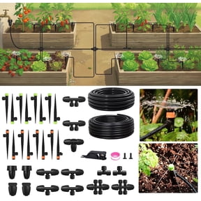RainPoint Drip Irrigation Kit 16 Adjustable Emitters Garden Watering System, 25 + 50ft Tubing