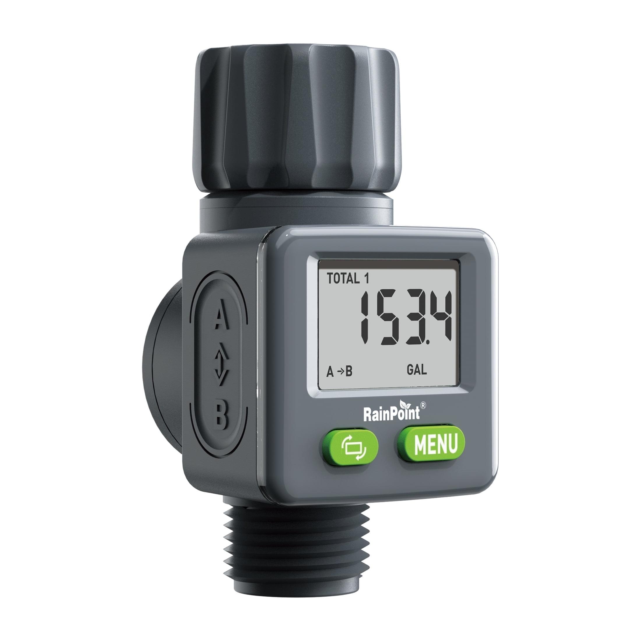 RainPoint Digital Water Flow Meter for Gardening Water Sprinkler RV Tank Bi-Directional Measurement,ICS018