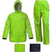 RainRider Men's Rain Suit Waterproof Lightweight Fishing Golf Jacket with Pants Fluorescence,-Large