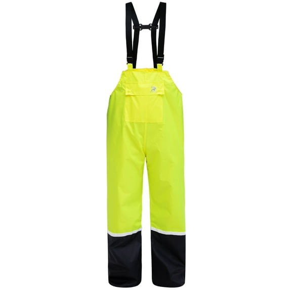 RainRider Rain Bib Pants for Men Women 150D Oxford Safety Trousers Heavy Duty Waterproof Work Pants Rip-Stop Overalls(Fluorescent,X-Large)