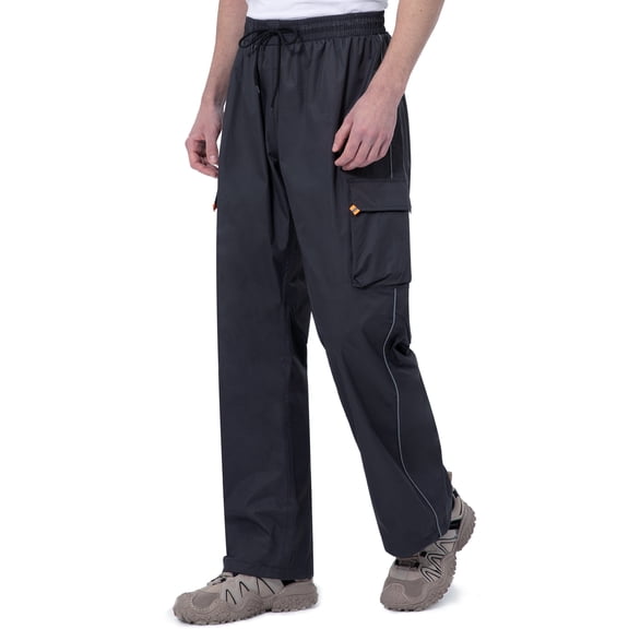 RainRider Rain Pants Waterproof Men Women Lightweight Rain Over Trousers Cargo Hiking Pants for Golf Riding Fishing(Grey, Small)