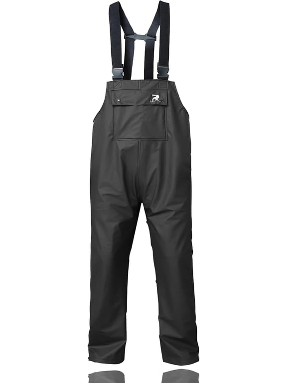 Rain Pants for Men Women Waterproof Rain Gear Bib Overalls Trousers for Fishing Hunting(Black,Large)