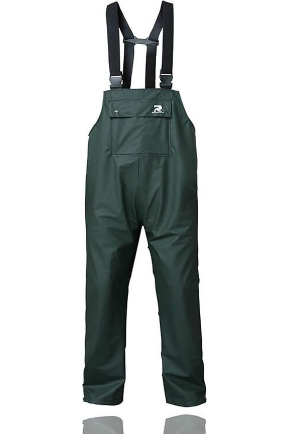Rain Pants for Men Women Waterproof Rain Gear Bib Overalls Trousers for Fishing Hunting(Dark Green,Medium)