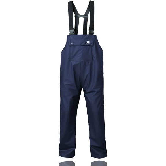 RainRider Rain Pants for Men Women Waterproof Rain Gear Bib Overalls Trousers for Fishing Hunting(Navy,Large)