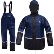 RainRider Rain Suits for Men Waterproof Breathable Rain Gear Durable Oxford Rain Jacket Coat with Pants