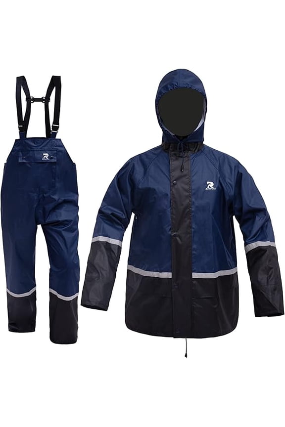 Rain Suits for Men Waterproof Breathable Rain Gear Durable Oxford Rain Jacket Coat with Pants
