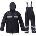 thumbnail image 1 of RainRider Rain Suits for Men Women Waterproof Fishing Rain Jacket Bib Pants Lightweight Reflective 3-Piece Rain Gear, 1 of 6