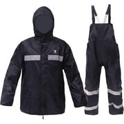 RainRider Rain Suits for Men Women Waterproof Fishing Rain Jacket Bib Pants Lightweight Reflective 3-Piece Rain Gear