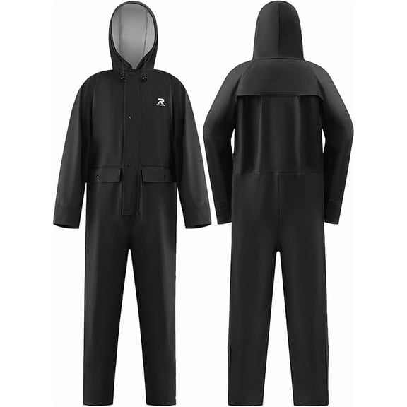 RainRider Rain Suits for Men Women Waterproof One Piece Rain Jacket & Pant Workwear Coverall