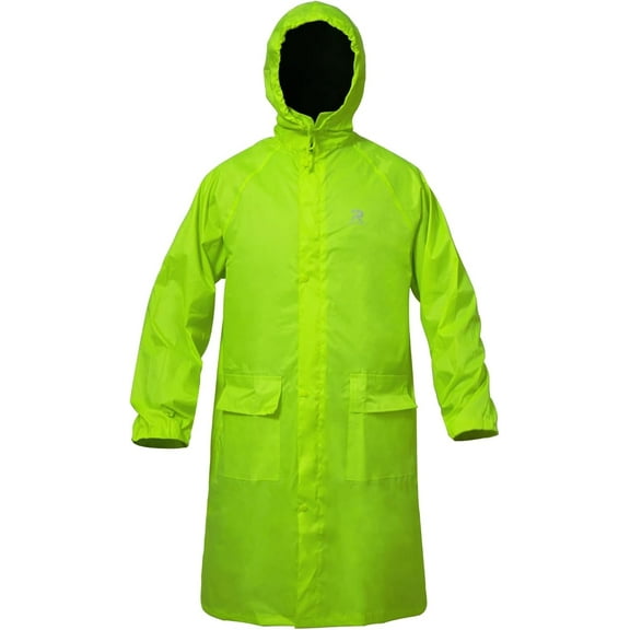 RainRider Raincoat for Men Waterproof Long Rain Jacket with Stowable Hood Lightweight Rain Gear Poncho for Unisex(Yellow,XL)